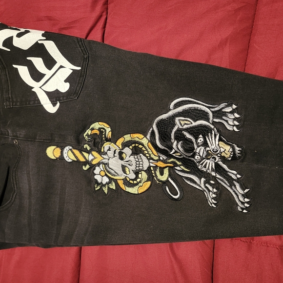 Black Graphic Men Jeans